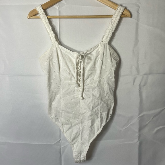 Free People Intimately Bodysuit White Eyelet - Picture 2 of 7